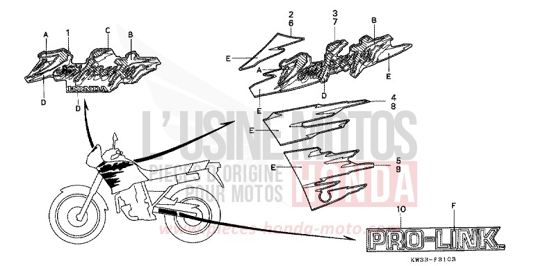 MARQUE/RAYURE de Dominator 250 PEARL CRESCENT WHITE-A (NH139) 1993